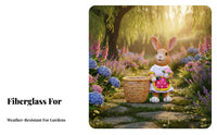 Hare Statue Planter Fiberglass Bunny Flower Pot Weather-Resistant Bunny Planter Figurine for Kids, Gardeners, Balcony, Patio, Kindergarten