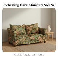 Photography Prop 1:6 Scale Sofa Realistic Details Miniature Doll Couch With Pillow for Children, Living Room Scene, Desktop Decoration