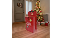 Christmas Mailbox Decorative Wall-Mounted Mailbox Post Box Festive Decorations Red for Entryways, Party Displays