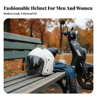 Motorcycle Half Helmet Four-Season Electric Bike Helmet Sun Protection Impact-Absorbing Headwear for Commuting, City Riding
