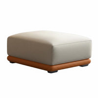 Modern Design Rectangular Ottoman sturdy Wood Legs Footrest Easy to Clean Upholstered Stool adaptable Use for Families, Homeowners, Guests, Living Room, Lounge Area, Bedroom, Entryway