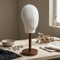 Mannequin Head with Wooden Base Professional Mannequin Head Stand Lightweight