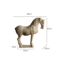Horse Statue with Base Antique-Style Horse Sculpture Vintage-Evocative Figurine for Decorators