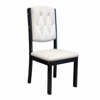 2 Pieces Solid Wood Legs Upholstered Tufted-Back Chair Comfortable Cushioning Dining Room Furniture Ergonomic Backrest Indoor Seating Wear-Resistant for Homeowners, Restaurant Owners, Interior Decorators, Kitchen, Bedroom, Home Office, Reading Nook