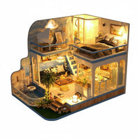 DIY Miniature House Kit Creative Gift Miniature Room Craft Kit Three-Dimensional House Building Model Kit Tools Included