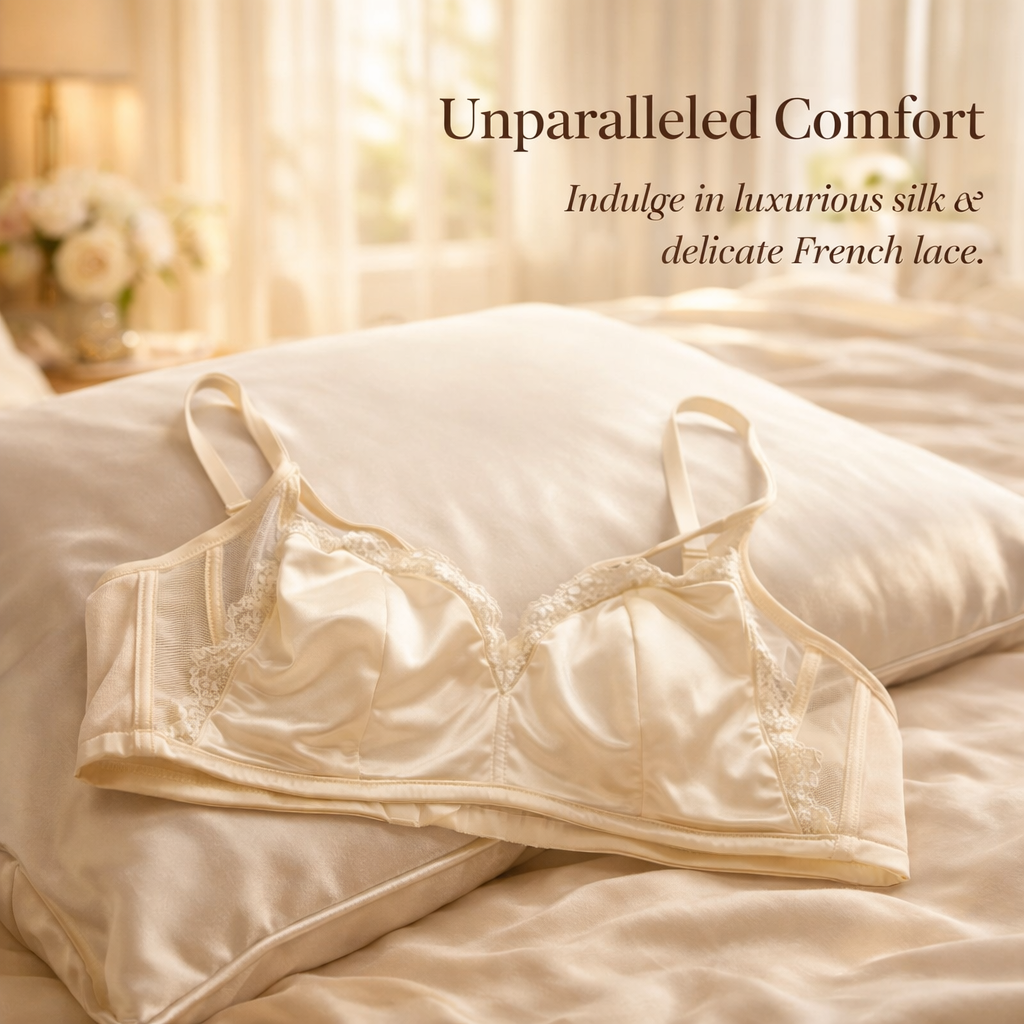 Lace Trim Underwire Bra for Women with Bunny Ear Cup Design, Full Support with Adjustable Straps for Everyday Wear