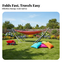 Hammock with Stand No Trees Needed Freestanding Hammock Foldable Swing Bed for Kids, Balcony, Indoor, Camping