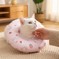 Head Cone for Pet Recovery, Padded Donut material with Drawstring, Comfortable Pet Cone for After Surgery, Adjustable Anti Bite