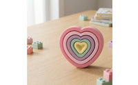5 Pieces Nested Heart-Shaped Stepping Stones Stackable Foam Balance Stones Lightweight Toy Sturdy for Playroom