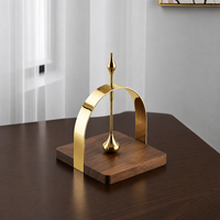 Napkin Holder for Table, Serviette Holder with Polished Metal & Walnut Base, Freestanding Serviette Holder for Kitchen, Dining Table Decor