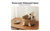 Cute Cottontail Storage Basket Handmade Hare Storage Basket Hare Desktop Bin Handmade Decorative for Infants, Entryway, Bedroom