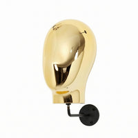 Wall-Mounted Mannequin Head Electroplated Female Head Mannequin Highly Reflective Wall-Attached Hairpiece Holder for Shop Owners, Retail Store