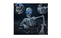 Groundbreaker Skeleton Half-Buried Halloween Skeleton Articulated-Looking with Chest Cavity for Homeowners, Yard