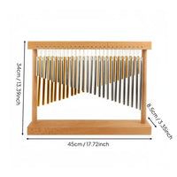 52 Tone Double Row Bar Chimes Sound Therapeutic Tabletop Meditation Chimes Wide Tonal Range Wooden Frame Chime Instrument