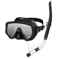 Crystal Clear Semi Dry Snorkel Mask Easy Breathing Adult Swim Mask with Snorkel Wide View Water Sports Gear Tempered Glass for Adults, Snorkeling, Swimming, Diving
