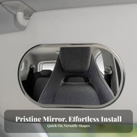 Car Sun Visor Mirror Crystal-Clear Peel-and-Stick Makeup Mirror Shatterproof