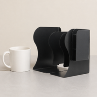 Book Ends Desk Organiser, Metal Book Ends with Storage, Heavy Duty Iron Bookends for Shelves, Adjustable Large Book End for Home Office