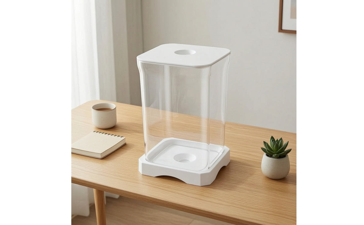 fishing Aquarium Transparent Desktop Aquatic Habitat Easy to Maintain Aquarium with Lid for Beginners, Office Workers