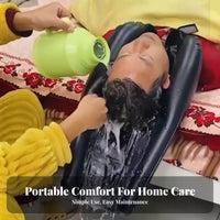 Easy Storage Inflatable Hair Washing Basin Comfortable Neck Rest Inflatable Hair Washing Tray Lightweight for Women, In Bed, Travel