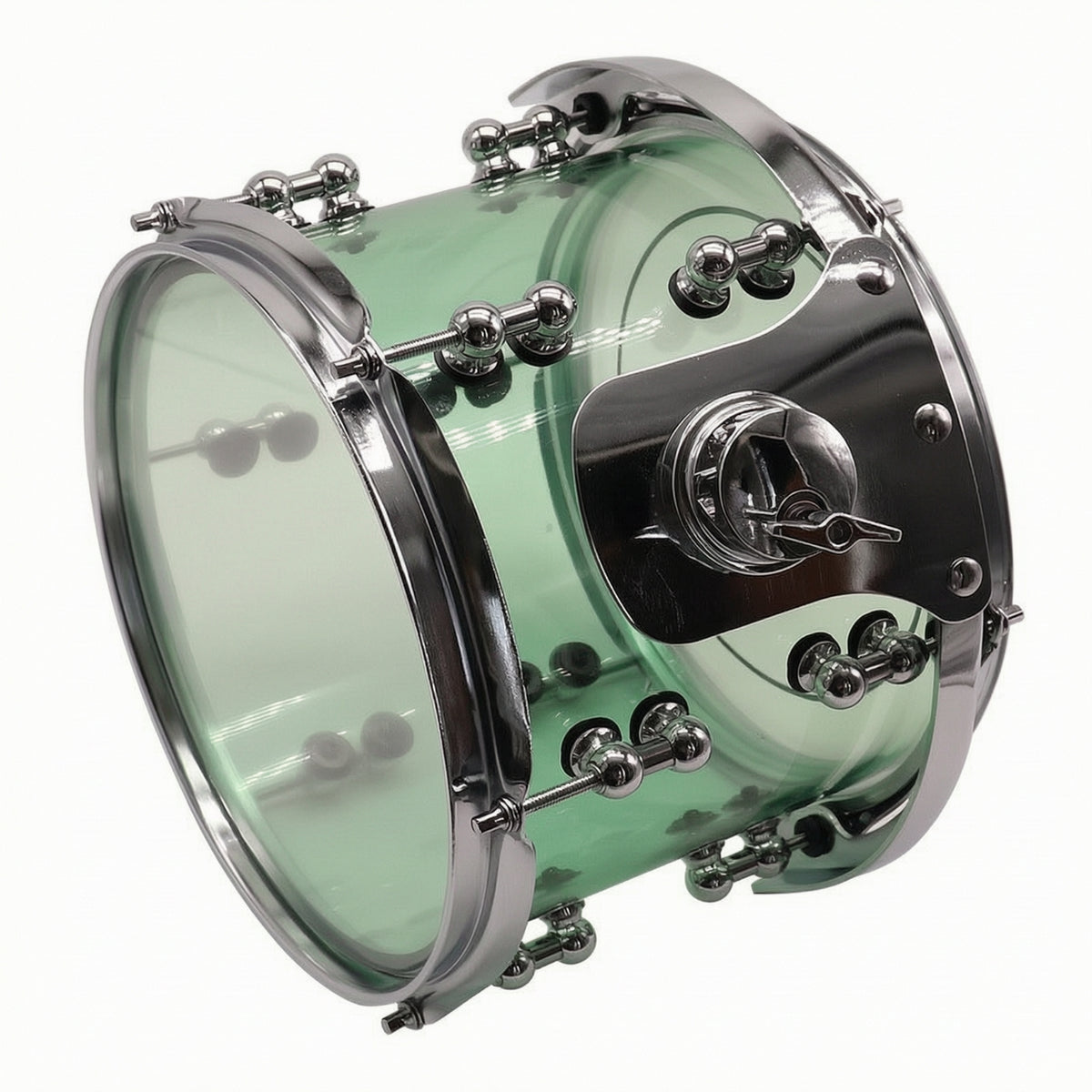 10x8inch Snare Drum with Throw-off Clear Acrylic Snare Drum Resonant Instrument for Drummers, Rehearsals, Practice Rooms