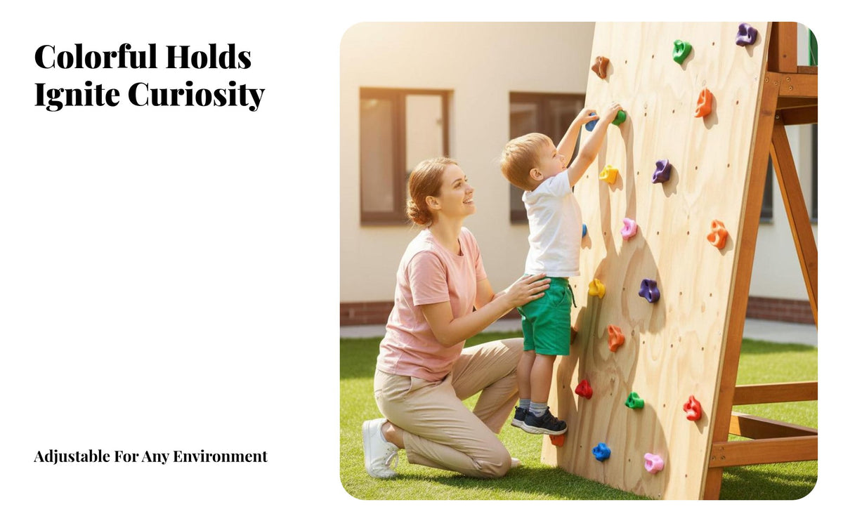 Tree Climbing Holds Adjustable Straps Kids Climbing Holds Set Heavy Duty Drill-Less Mounting Tree Climbers for Young Children, Family
