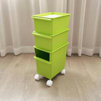 With casters Rolling Organizer container Stackable Design Storage Container Includes Lid adaptable Use for Students, home dwellers, activity area, Bedroom, Study Room, Closet