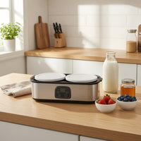 Stainless Steel Electric Yogurt Maker Digital Yogurt Maker with Glass Jars Homemade Fermentation Machine Easy to Use for Home Cooks, Kitchen, Countertop
