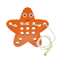 Wooden Threading Board Fine Motor Starfish Lacing Toy Threading Board with Stick Educational Wooden Lacing Toy Child-Friendly