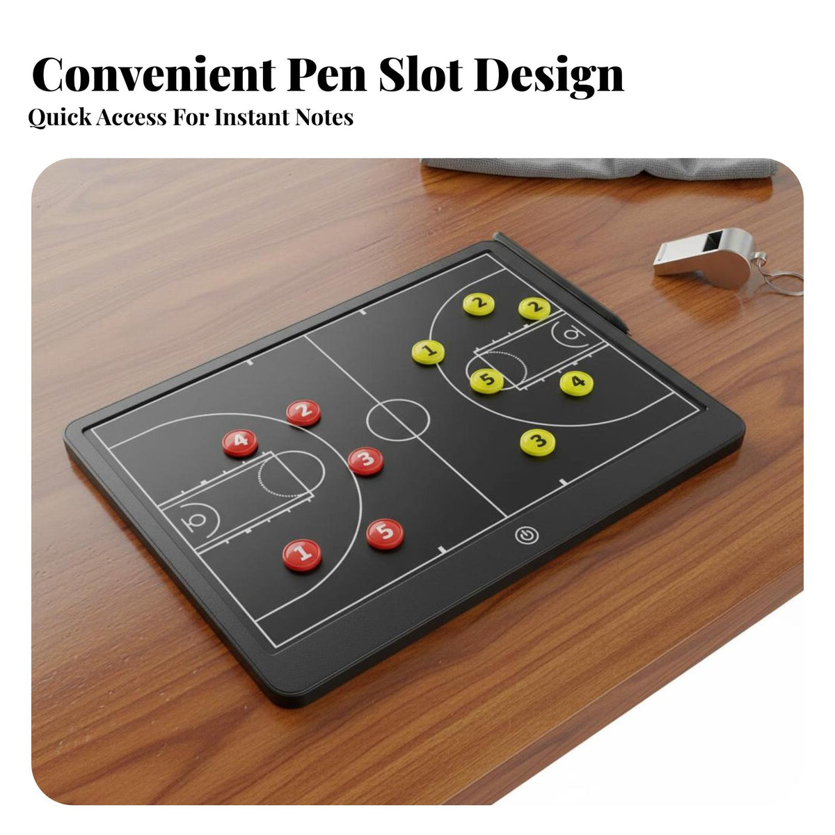 Electronic Board Immediate-Reset Erase Board Portable Digital Screen Coaching Clipboard for PE Teachers, Team Captains, Sideline, Game Day