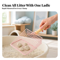 Double Sieve Wire Mesh Litter Scoop Sifting Metal Wire Litter Shovel Easy to Pet Cleaning Tool Sturdy