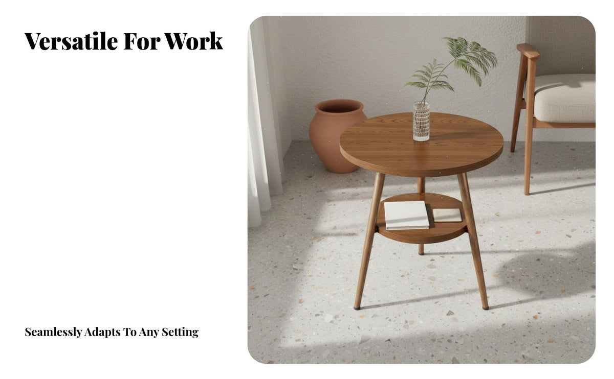 Double-Layer Design Two-Tier Negotiation Table Set Minimalist Design Office Reception Table Set Versatile Adjustable Foot Pads for Business Owners, Apartment Dwellers, Homeowners, Shop, Cafe, Balcony