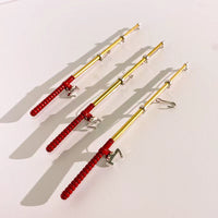 Miniature Fishing Rod Model for Dollhouse and Diorama Scenes
