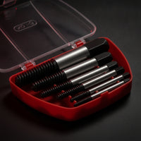 6 Pieces Broken Screw Extractor Set with Storage Case Multi-Size Screw Extractor Kit Compact Removal Tool Easy out for DIYers, Workshop, Plumbing
