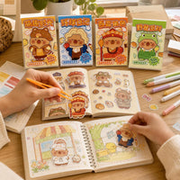 Kabaxiong Dress-Up Sticker Book for Girls, Cartoon Princess Mini Portable Journal Decoration