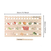 Wooden Plant Ruler Fully Wooden Construction Planting Template Accurate Scale Gardening Tool for Gardeners