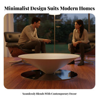2 Pieces Suspended Disc and Cylinder Table Combo Minimalist Visually Pleasing Household Furniture French Cream and Design