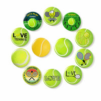 12 Pieces Tennis Fridge Magnetic Pieces Round Refrigerator Sticker Glass