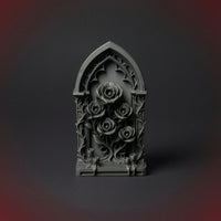 Plaque with Floral Relief Dark Fantasy Gothic Plaque for Goths, Dollhouse Hobbyists, Shelf Decor