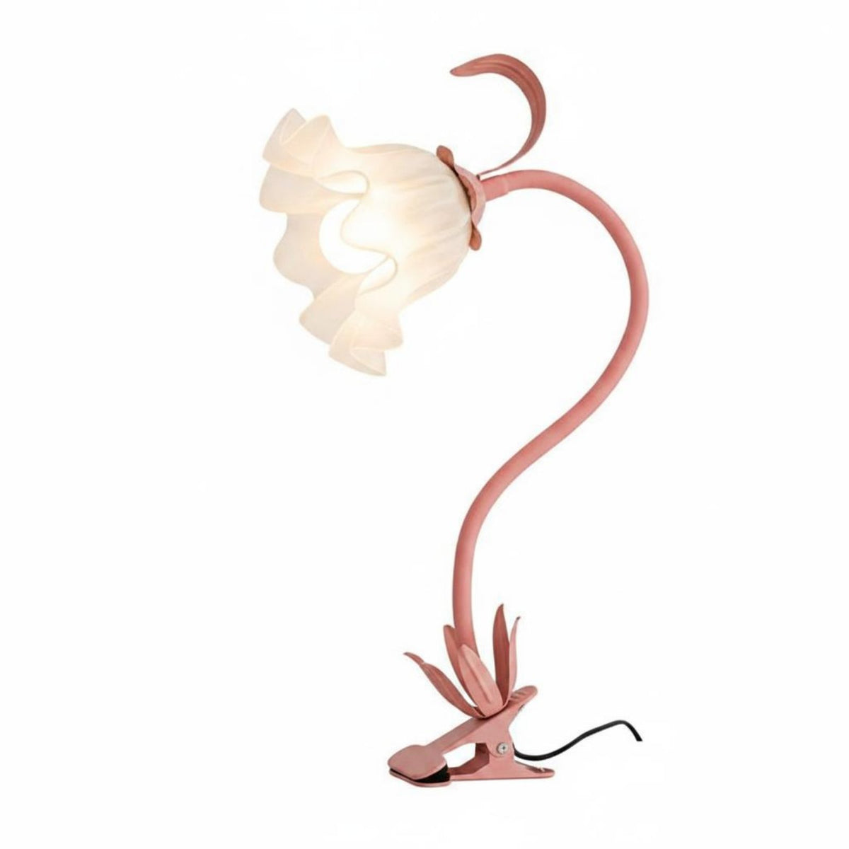 Green Flower Desk Lamp Decorative Indoor Lighting Flexible Gooseneck for Bedside