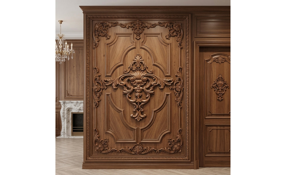 Wood Carved Applique Ornate Wood Applique Classical Ornament for Cabinets