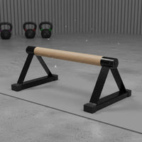 Wooden Push up Bar Sturdy Base Handstand Comfortable Grip Exercise Parallettes for Beginners, Training