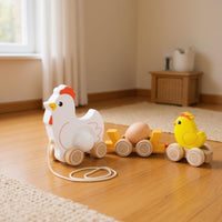 Educational Wooden Duck Pull Toy Parent-Child Interaction Pull-Along Duck Toy Motor Skill Development Screen-Unplugged Play for Toddlers, Babies
