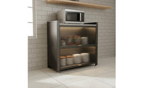 Dust-Proof Sealed Design Multi-Layer Microwave Stand Scratch Resistant Dustproof Dish Cabinet Easy to Clean Floor Standing Kitchen Cupboard Heavy Duty for Dining Room