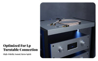 Tonearm Audio Cable Single Crystal Copper Turntable Phono Cable Gold Shielded Phono Interconnect for Audiophiles, High-Fidelity Enthusiasts