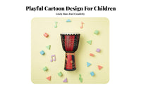 Easy to Learn children's Djembe Portable Musical Toy Learning Instrument Hand Percussion Lightweight for Beginners, Toddlers, Music Lovers, Kindergarten, Playroom, Parties, Festivals