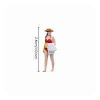 Detailed 1:87 Scale Mini Person Realistic Miniature Swimmer Figure Beach Scene Figurine for Sand Table, Miniature Scene