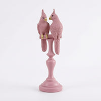 Parrot Sculpture with Pedestal Tabletop Bird Statue Resin for Living Room, Desk