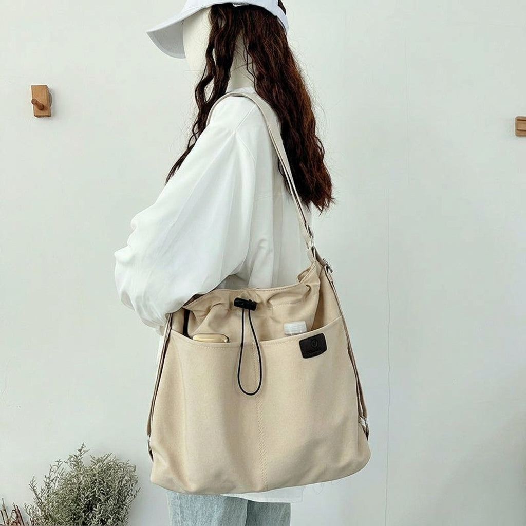 Travel Bag and Tote Bag for Daily Wear, Soft Nylon Material Backpack Womens School Bag, Green Canvas Crossbody Bag