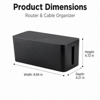 Router Storage Box, Cable Management Box for Router, Drill Wall Mounted WiFi Storage, Vented Cable Organiser Box for Desk
