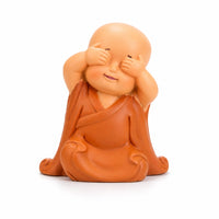 Zen Baby Monk Figurine Cute Little Monk Statue Miniature Ornament Decorative for Desk, Home, Office, Tea Tray